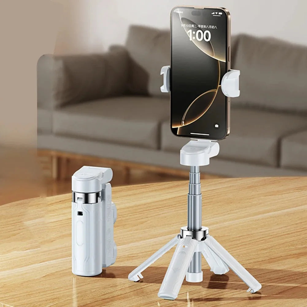 Super Mini 4-in-1 Selfie Stick with Bluetooth Remote Control Peaceful Pleasures Health and Wellness White