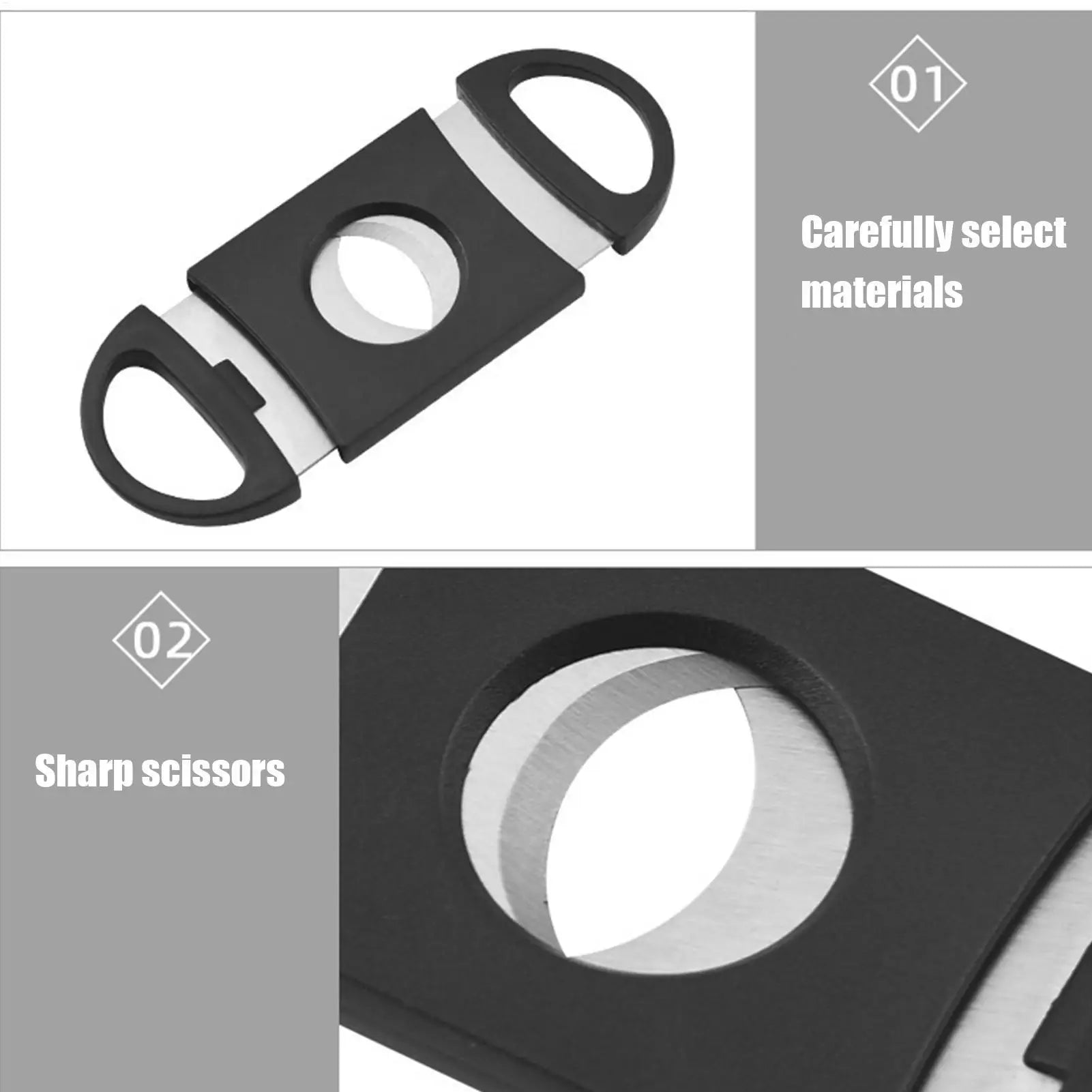 ABS/Stainless Steel Double Blade Cigar Cutter Classic Guillotines Design For A Clean Cut, Essential Tool & Premium Gifts Peaceful Pleasures Health and Wellness