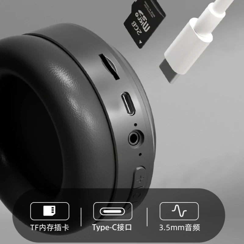 M5 Over Ear HIFI Stereo Headsets Wireless Bluetooth 5.3 Headphones Sports Gaming Earphones Support TF/AUX noise reduction Peaceful Pleasures Health and Wellness