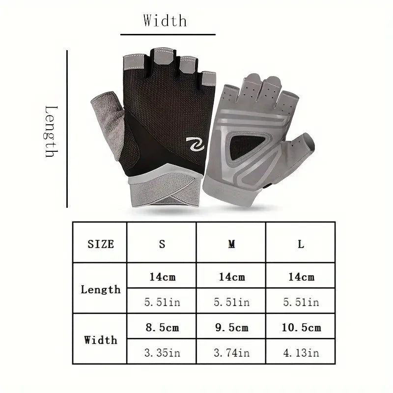 1 Pair Unisex Sports Gloves, Half Finger Fitness Gloves, Non-Slip Outdoor Riding & Fishing Gloves Peaceful Pleasures Health and Wellness