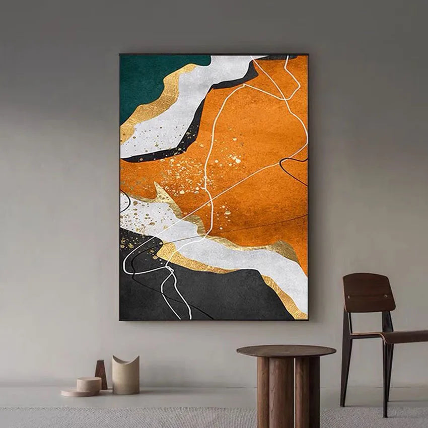 Nordic Wall Art Decor Oil Painting Modern Abstract Image High Quality Home Hanging Poster Handmade Canvas Mural For Parlor Porch Peaceful Pleasures Health and Wellness