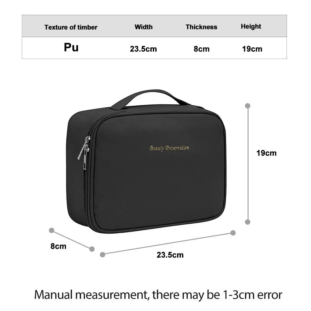 Women's Cosmetic Bag Makeup Bag Double Layer Large Capacity Luxury Cosmetics Organizer Travel Essentials Women's Cosmetic Bag Peaceful Pleasures Health and Wellness