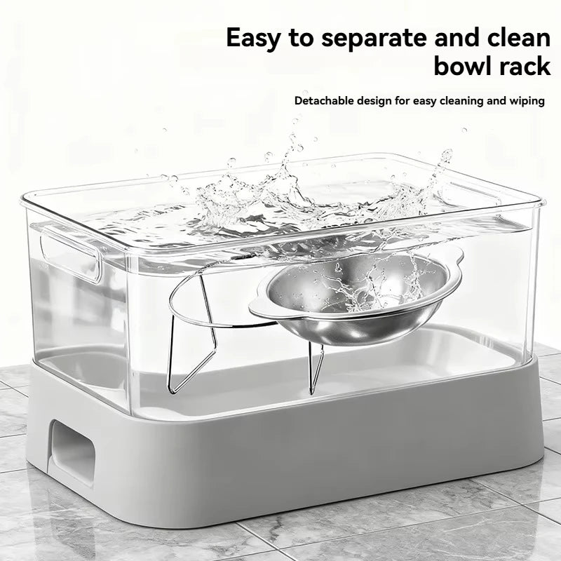 15° Tilted Elevated Raised Cat Bowls 304 Stainless Steel Neck Guard Shatter-resistant Cat Food Bowl Pet Supplies for Puppy Cat Peaceful Pleasures Health and Wellness