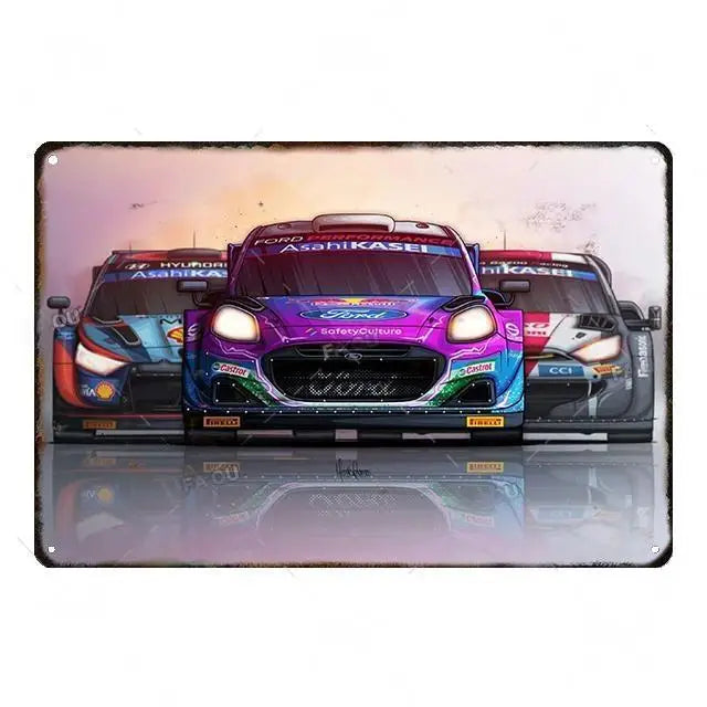 Vintage Race Car Canvas Wall Art | Retro Auto Poster Print