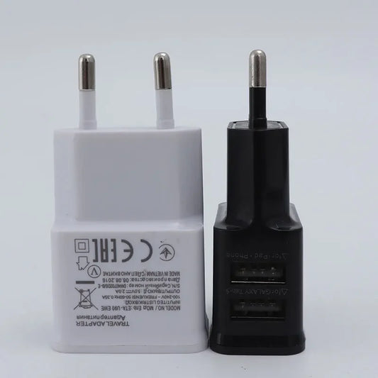 EU Dual USB Wall Charger 5V 10W – iPhone, Samsung, Xiaomi USB Travel Charger Oasis Select EU 1 USB black