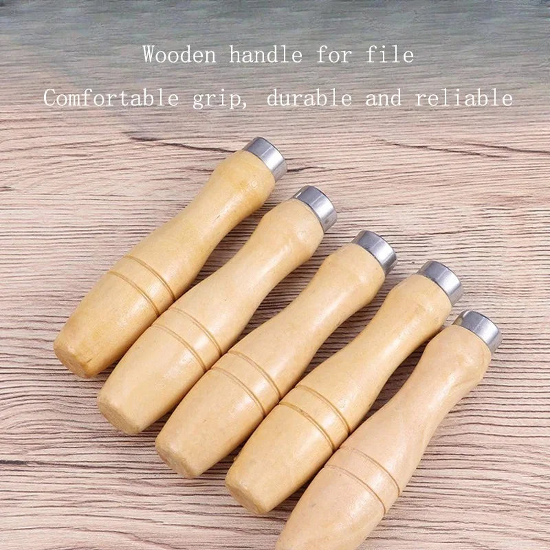 10Pcs Replacement Handle for Wooden File Handle Strong Metal Ring Suitable for Woodworking File Screwdriver 9cm Peaceful Pleasures Health and Wellness