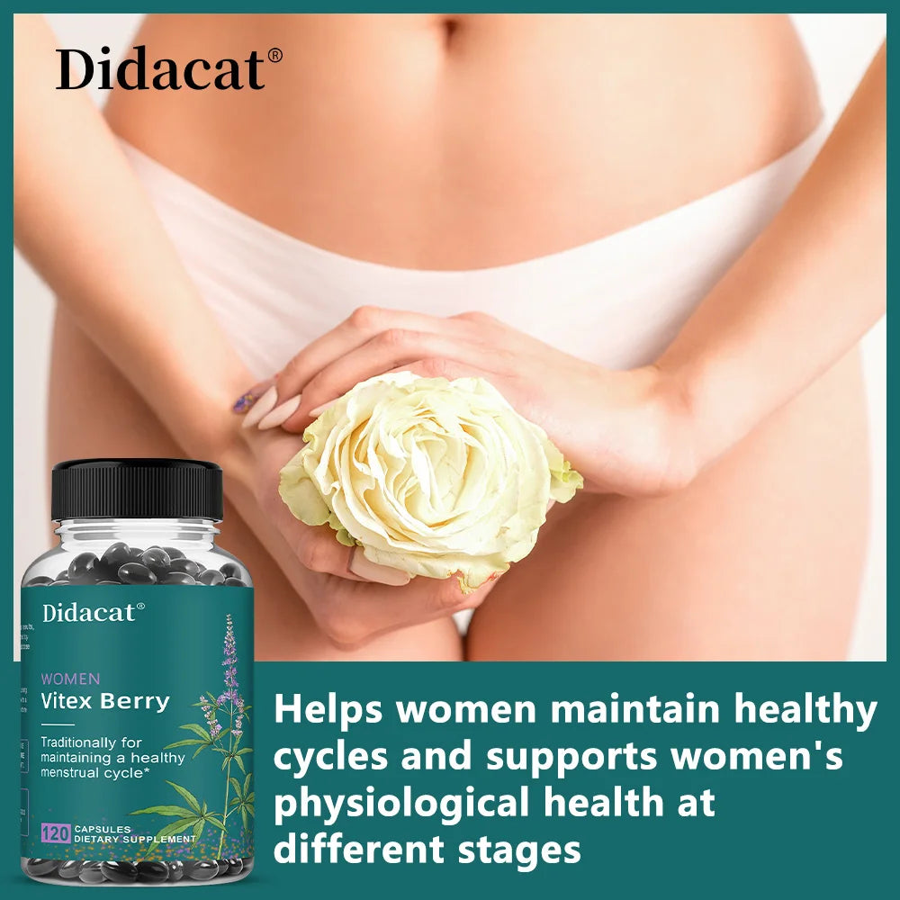 Vitex Berry Extract Capsules, Herbal Nutritional Supplement for Women Menopause, Supports Sleep, Gentle Physical & Emotional Peaceful Pleasures Health and Wellness