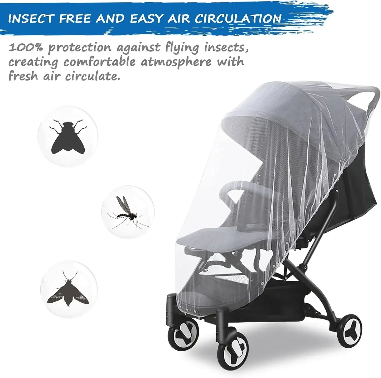 Baby Mosquito Net for Stroller & Mini Crib | Reusable Bug Net