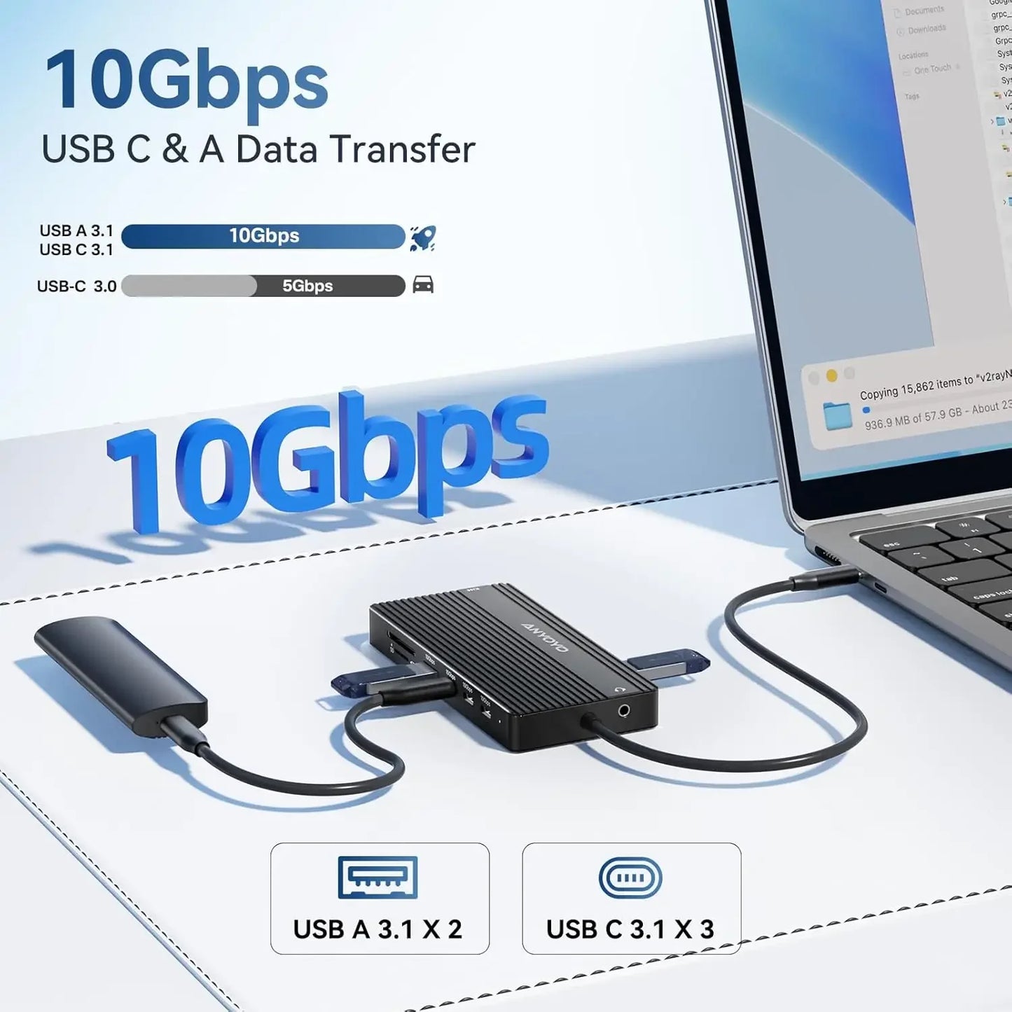 14-in-1 USB C Docking Station with Dual HDMI, DP, 10Gbps Ports, Ethernet & 100W PD for Laptops Peaceful Pleasures Health and Wellness
