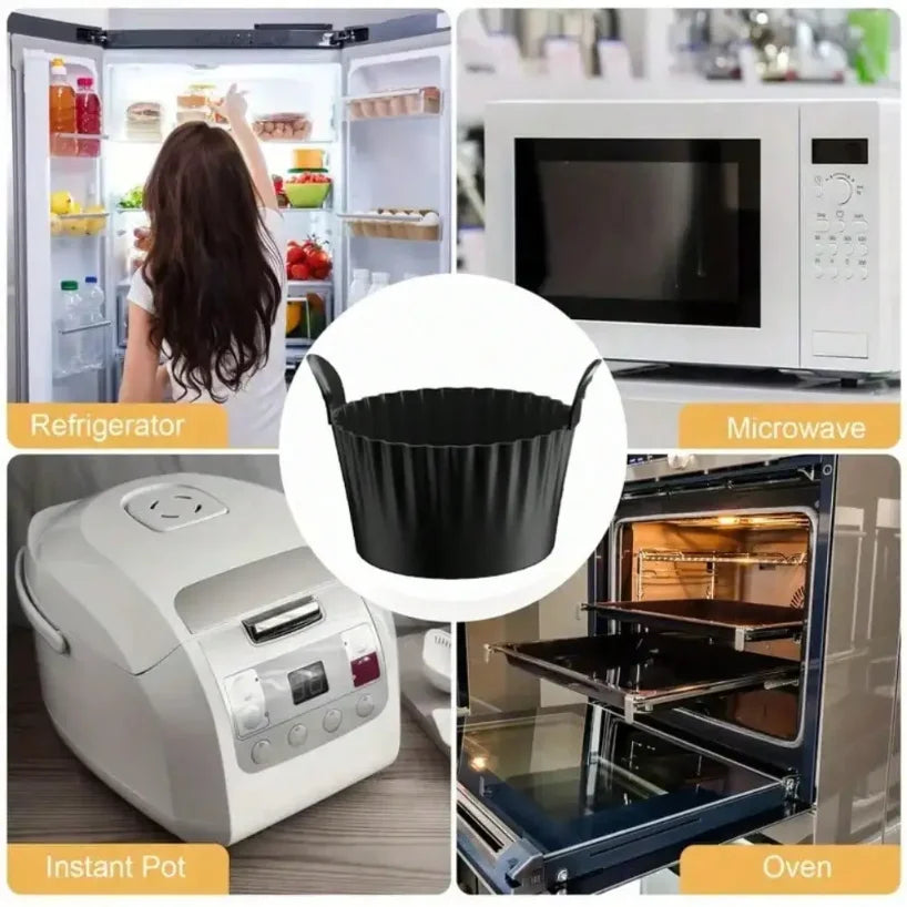 Silicone Air Fryer Liners & Non-Stick Baking Cups | 1-4 Pack