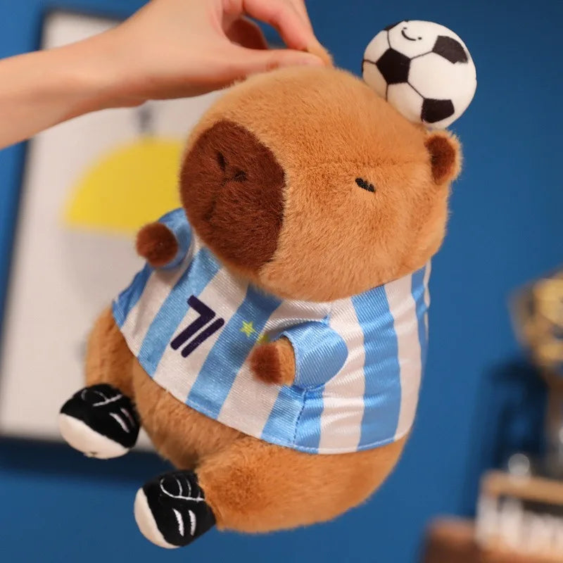 22cm Soccer Capybara Plush Toy – Sports Fan Gift & Décor
