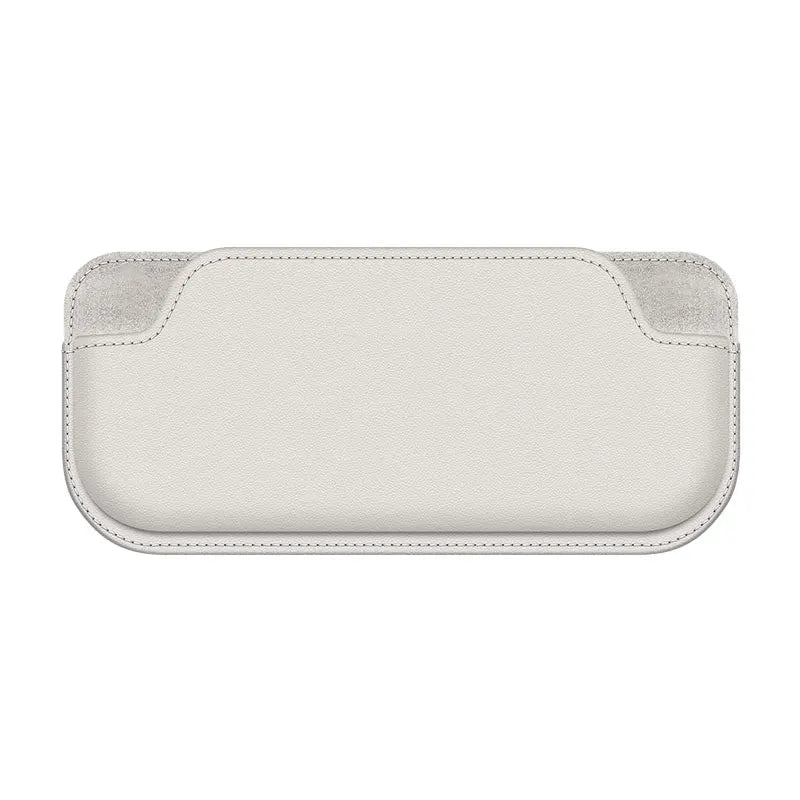 Car Sunglass Holder Stick-On PU Leather Organizer Storage Bag