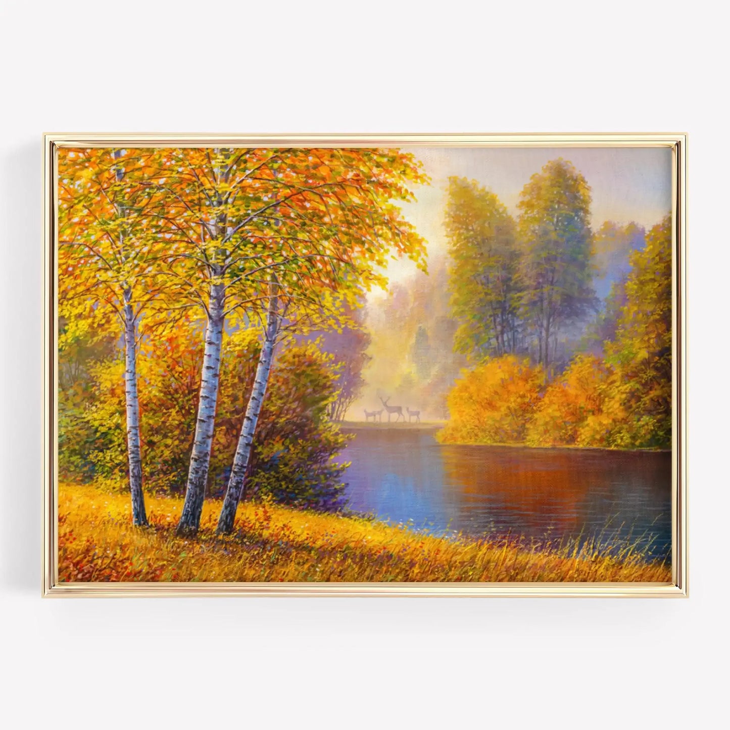 Autumn Forest Path Canvas Print | Golden Leaves Wall Art