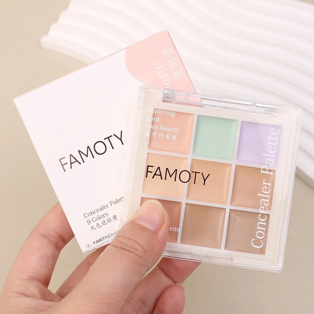 9-Color Concealer Palette – Waterproof Full Coverage Cream