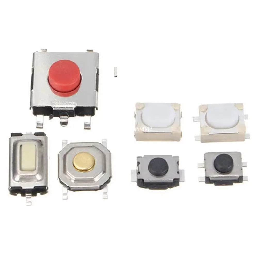 100Pcs 10 Value Micro Momentary Tactile Push Button Switch 3x4x2mm 3x4x2.5mm 3x6x4.3mm 4x4x1.5mm Tact Assortment Kit Peaceful Pleasures Health and Wellness