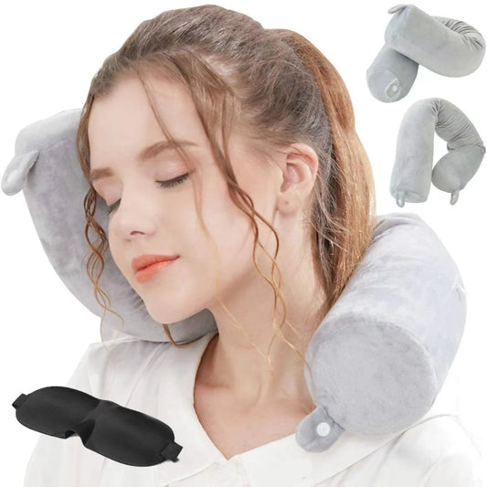Memory foam u-shaped pillow, travel pillow, protect the cervical spine, easy to carry, bendable, slow rebound Peaceful Pleasures Health and Wellness