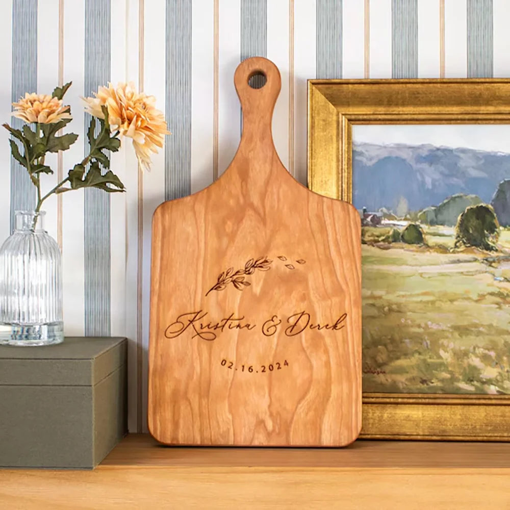Personalized Cutting Board Charcuterie Board Wedding Gift Engagement Bridal Shower Gift Housewarming Gift Newlywed Kitchen Decor Peaceful Pleasures Health and Wellness
