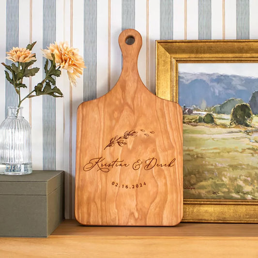Personalized Cutting Board Charcuterie Board Wedding Gift Engagement Bridal Shower Gift Housewarming Gift Newlywed Kitchen Decor Peaceful Pleasures Health and Wellness