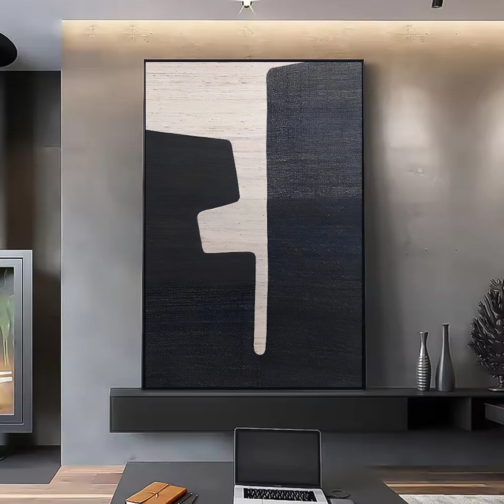 Abstract Retro Black Geometry Poster | HD Waterproof Wall Art Wall Art Poster Peaceful Pleasures Health and Wellness z12 30X40cmNoframe