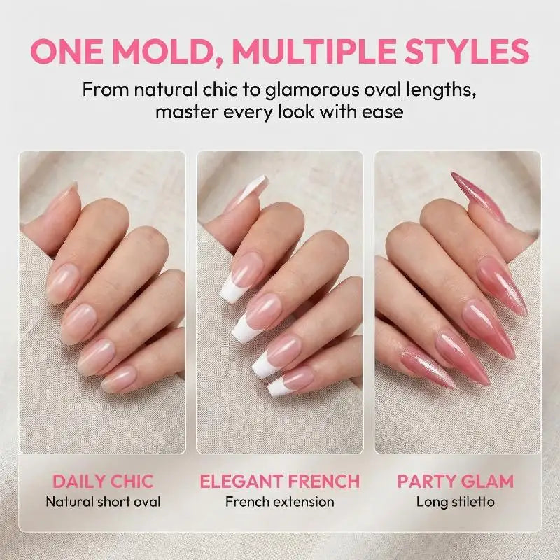 60/240/300 Pcs Sandwich Nail Forms 15 Size Oval Extension Dual Form No Paper Forms Needed For Easy Nail Extensions Peaceful Pleasures Health and Wellness
