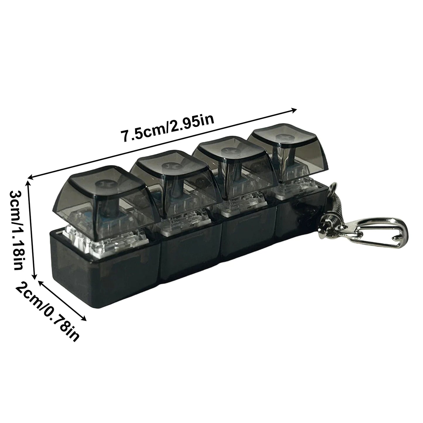 LED Crystal Clicker Keyboard Fidget Keychain Toy – Kids & Adults