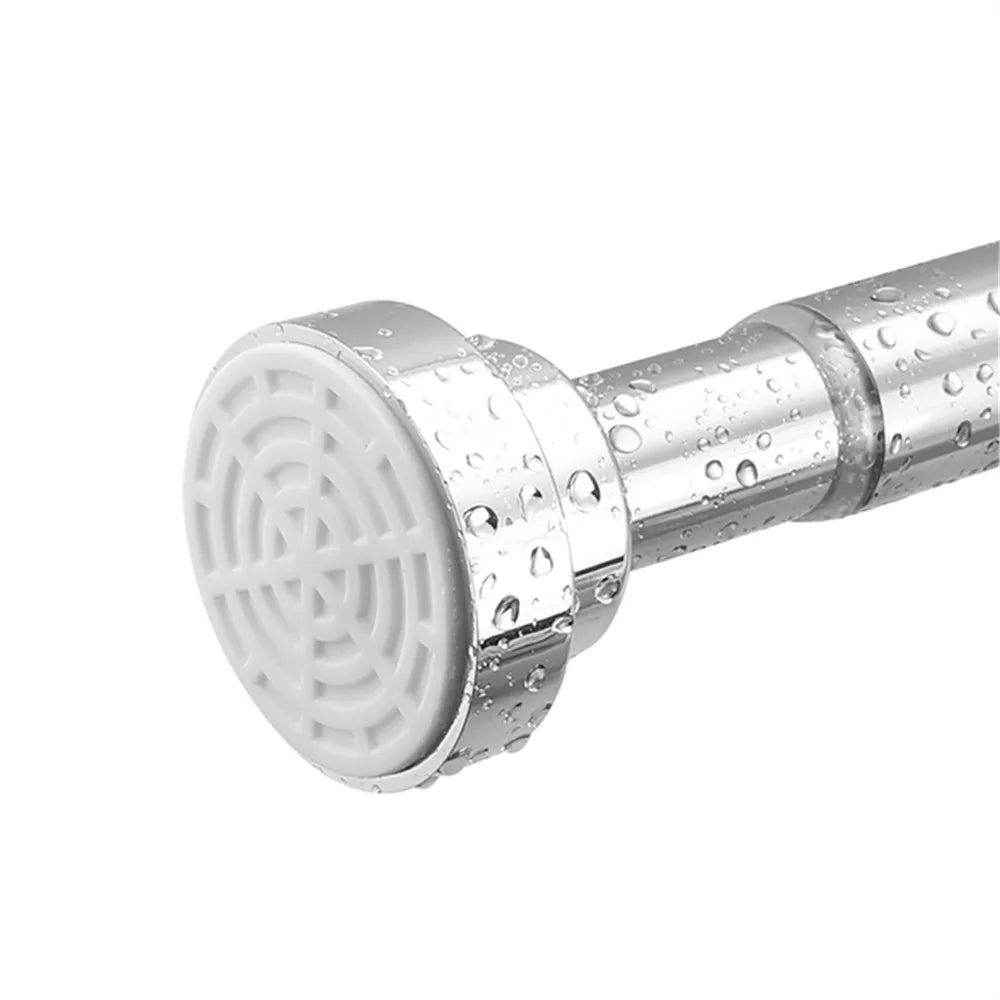 Shower Curtain Rod 40-77 inch Adjustable Tension Spring No Drilling Premium Stainless Steel Non-Slip Bath Rods Black White Peaceful Pleasures Health and Wellness sliver 55cm-95cm