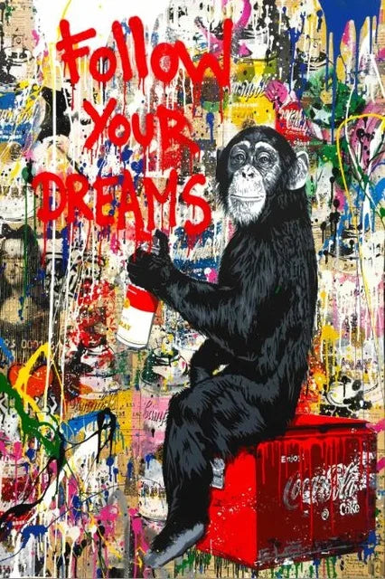 Abstract Graffiti Street Art Funny Famous Canvas Painting Posters and Print Wall Art Pictures For Living Room Home Decor Cuadros Peaceful Pleasures Health and Wellness