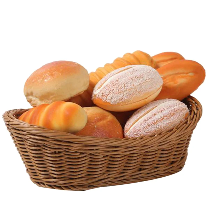 A36T-Wicker Woven Bread Basket Serving Basket Set Of 6,Storage Basket For Food Fruit Cosmetic Storage Table Top And Bathroom Peaceful Pleasures Health and Wellness