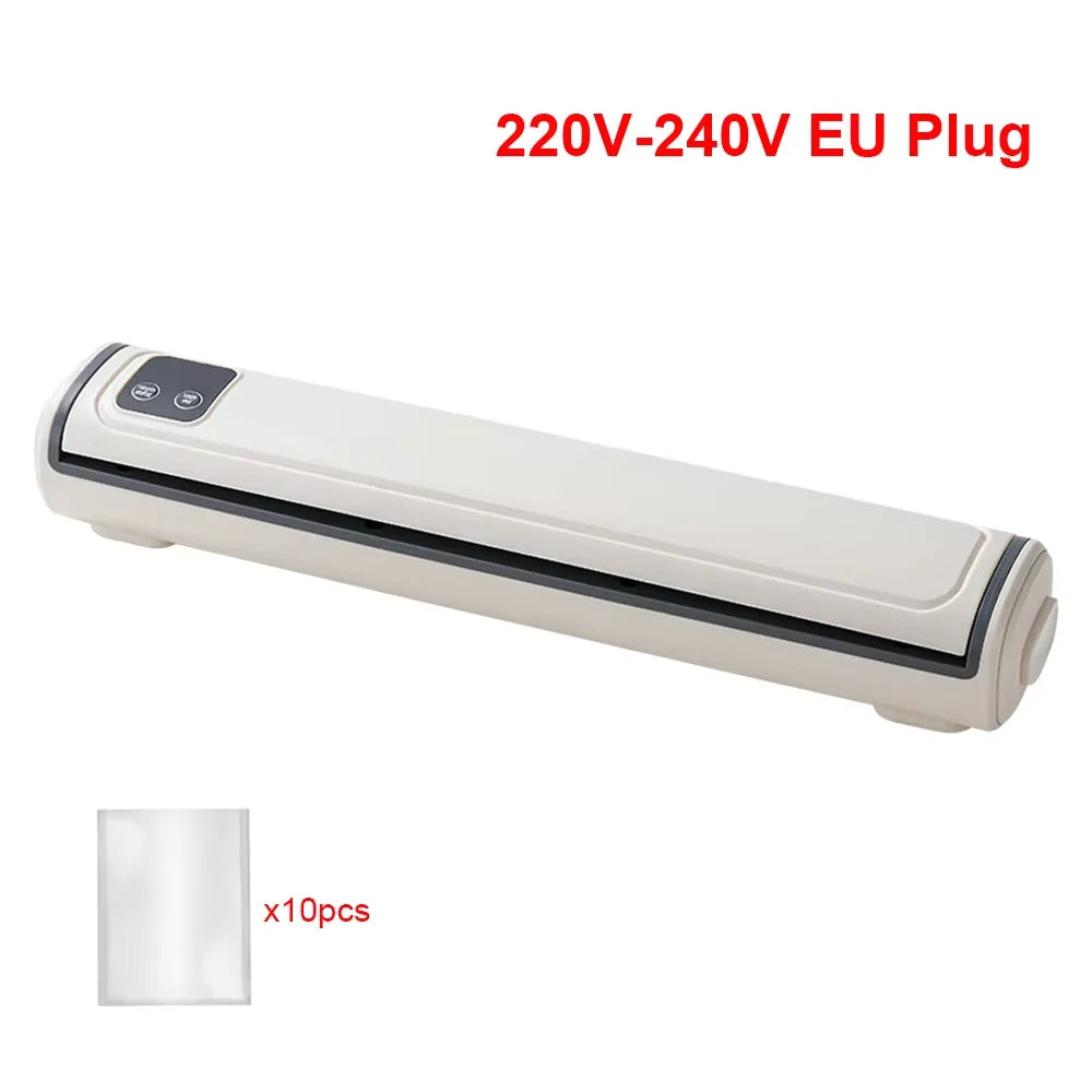 Portable Vacuum Packaging Machine Food Sealing Vacuum Sealer With Vacuum bags Dry/Wet Food Fresh Packaging Machine Peaceful Pleasures Health and Wellness white EU Plug