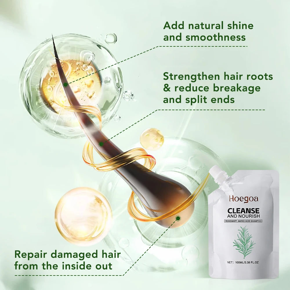 Rosemary Amino Acid Shampoo 3.38oz Travel Gentle Daily Hair Cleanser for Scalp Soothing Nourishing Repairs Dry Damaged Hair Wash Peaceful Pleasures Health and Wellness