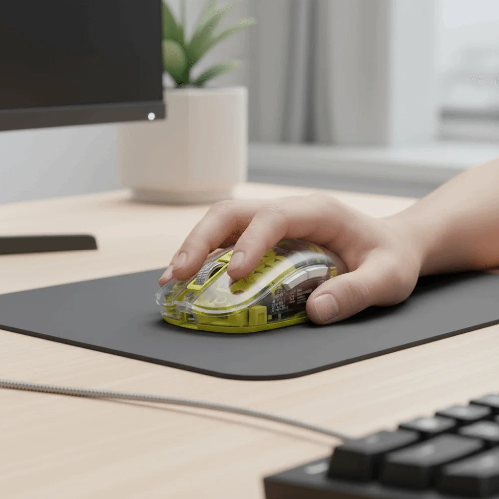Silent Transparent Wireless Gaming Mouse | Type-C, 3-Mode