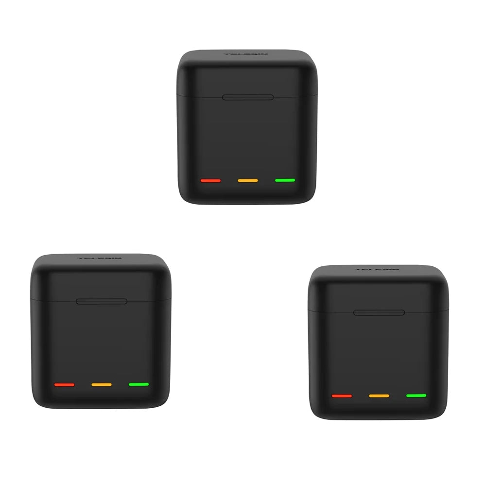 TELESIN Portable Battery Charger 3 Slot Fast Charging for GoPro Hero 13 Battery for GoPro Hero13 Black Action Camera Accessories Peaceful Pleasures Health and Wellness 3 Chargers China Mainland