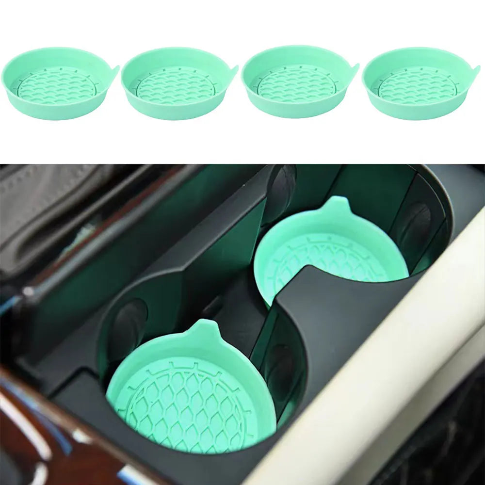 Silicone Car Cup Holder Insert Coasters – Non-Slip Set of 2/4