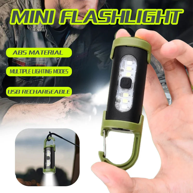 Mini Rechargeable COB Keychain Flashlight 800 Lumen EDC