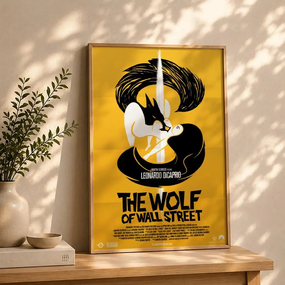 Movie T-The Wolf of Wall StreetS Poster HD Self Adhesive Waterproof Wall Art Ideal for Home Office Dorm Bedroom Great Gift Peaceful Pleasures Health and Wellness White7 21X30cmNoframe