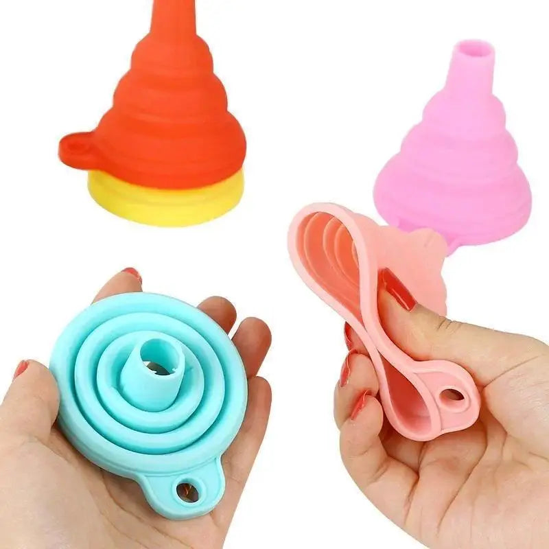 Collapsible Silicone Funnel Portable Telescopic Folding Funnels
