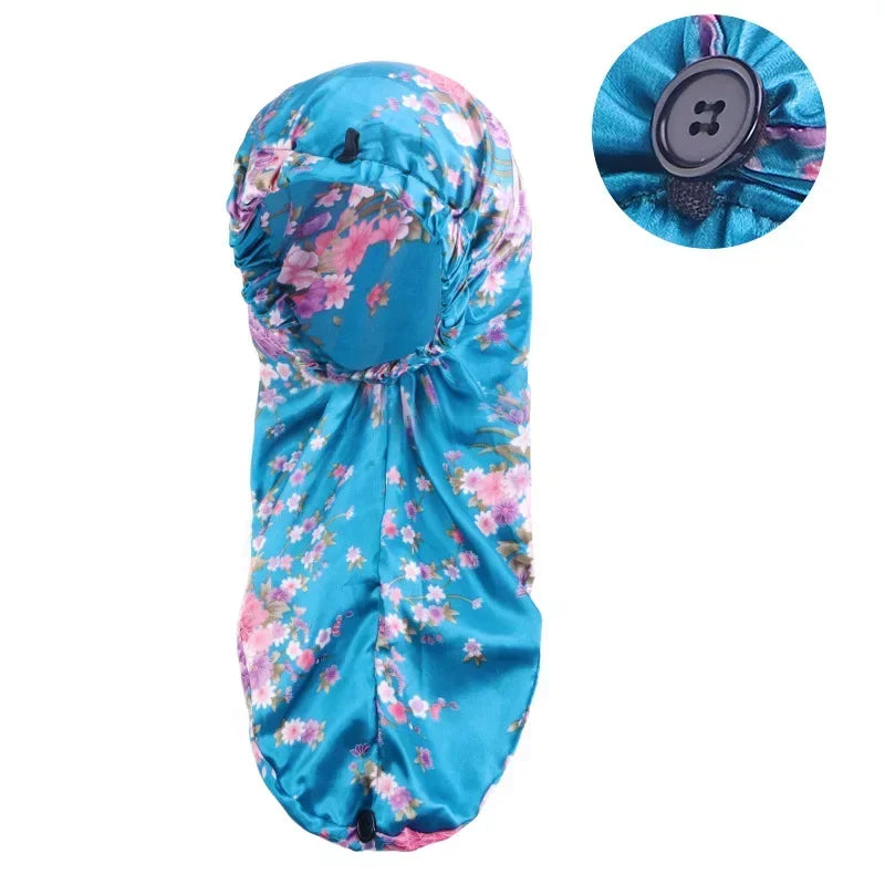 Sleeping Hats Wrap Night Cap Hair Care Bonnet for Unisex, Women, Men, Long Hair Elastic Wide Edge Satin Bonnet Peaceful Pleasures Health and Wellness Kong Lan Hua