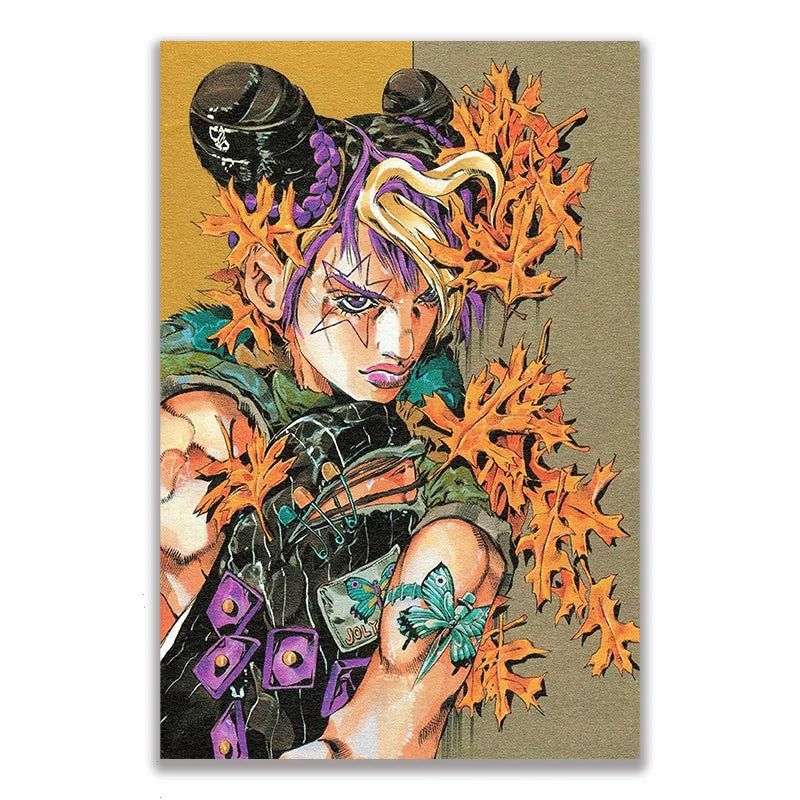 JoJo's Bizarre Adventure Retro Canvas Wall Art | Anime Poster
