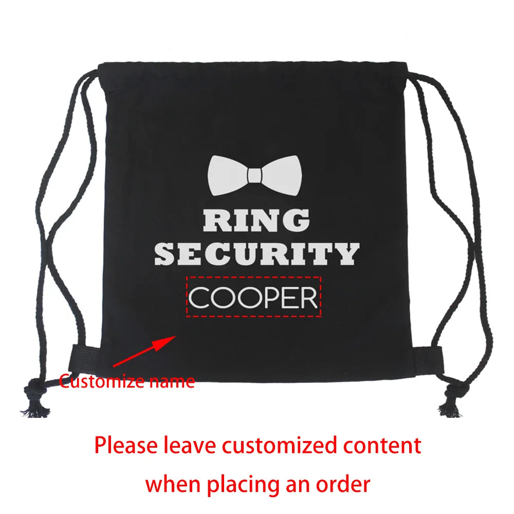 Personalized Ring Security Backpack Drawstring Gift Bag Wedding Ring Bearer Gift Ring Securrity Proposal Bachelorette Hen Party Peaceful Pleasures Health and Wellness Personalized Bag 1pcs 34x43cm