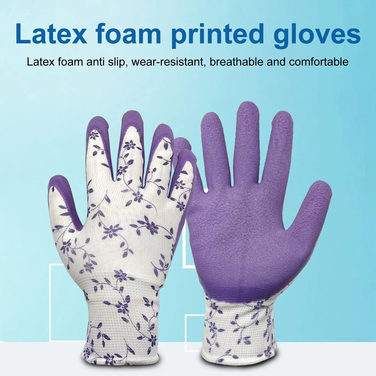 Garden Gloves One Size for Women Breathable Foam Latex Working Gloves, for Gardening Landscape DIY Rubber Gloves Peaceful Pleasures Health and Wellness