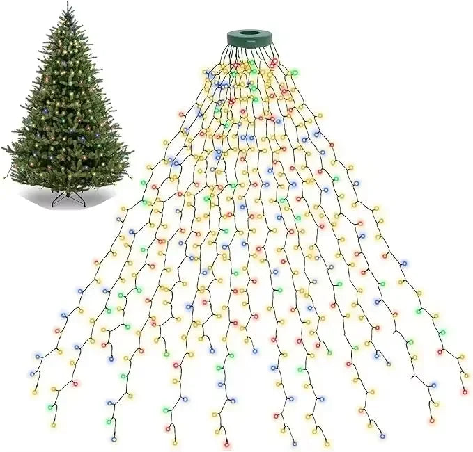 LED Waterfall Christmas Tree Lights 1.5M–3M | Outdoor Waterproof