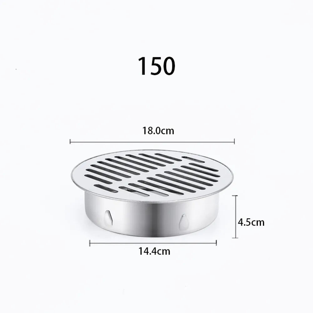 Stainless Steel Floor Drain Balcony Drainage Roof Round Cover Rain