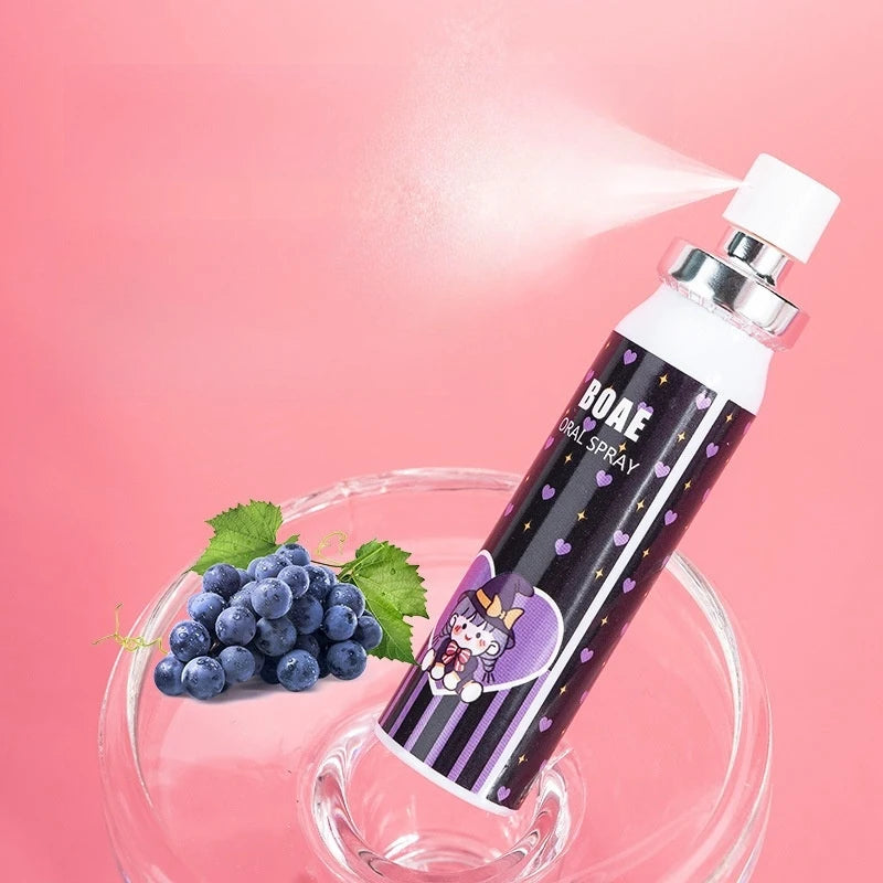 2pcs Grape-Flavored Cartoon Oral Spray 17ml Portable Breath Freshener Spray with Long-Lasting Fragrance Travel Peaceful Pleasures Health and Wellness