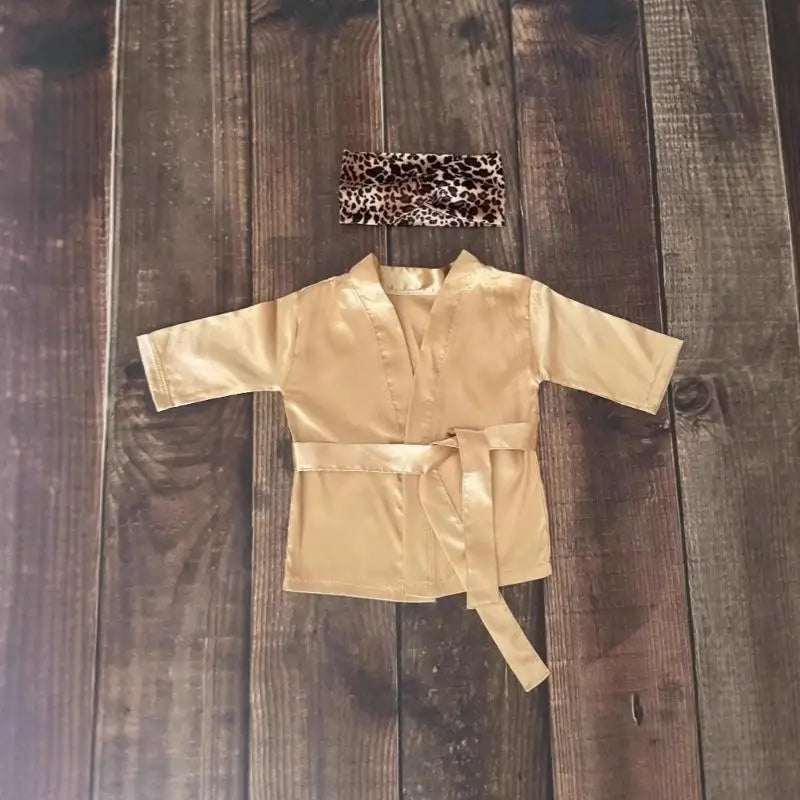 Newborn Bathrobe & Headband Photography Props Set 0-6 Months