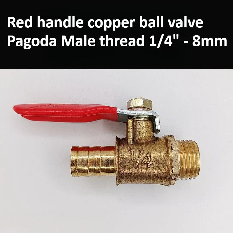 Brass Pagoda Ball Valve – Threaded 6–12mm Water Oil Gas Fuel