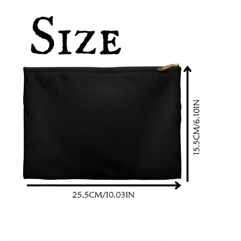 Personalized Gothic Halloween Makeup Bag | Bridesmaid Gift Personalized Makeup Bag Peaceful Pleasures Health and Wellness