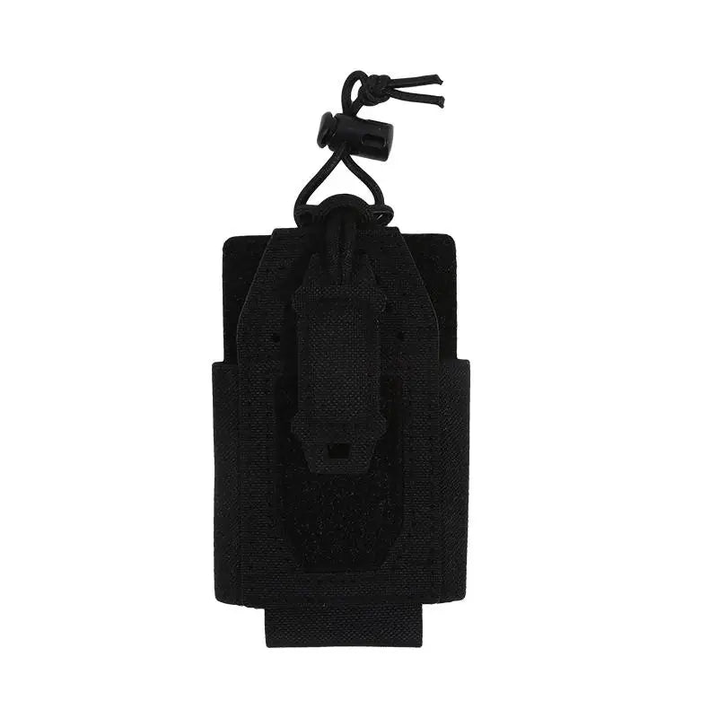 Universal Tactical Two-Way Radio Pouch Molle System Walkie Talkie Carrying Case Holder Durable Nylon Equipment Bag Peaceful Pleasures Health and Wellness black