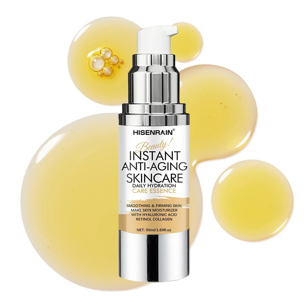 HISENRAIN Anti-Wrinkle Yellow Vitamin C Serum - Brightening Facial Essence, Wrinkle Reduction & Hydrating Care for Youthful Glow Peaceful Pleasures Health and Wellness 50g