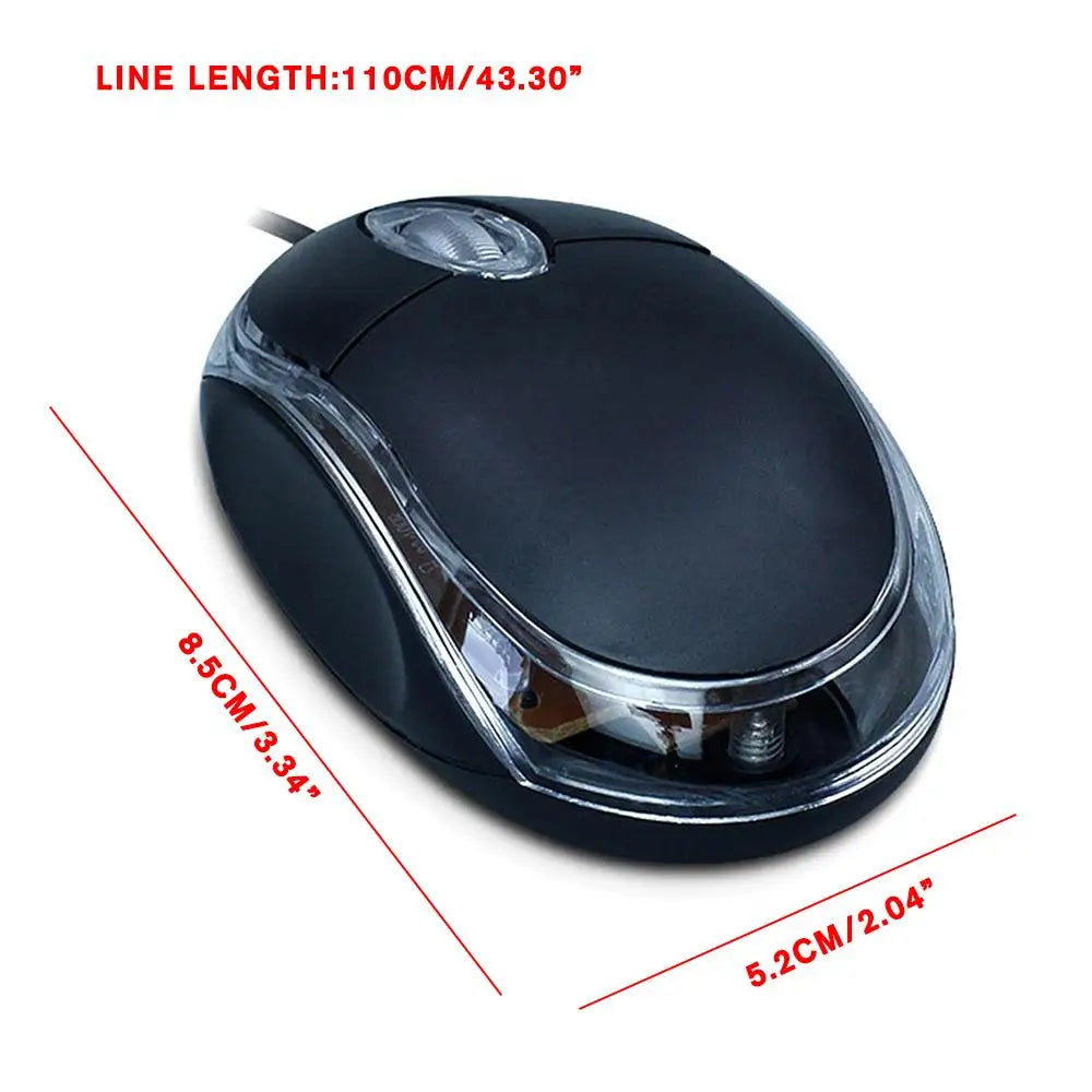 Wired USB Optical Mouse 1000 DPI – 3-Button Laptop & Desktop