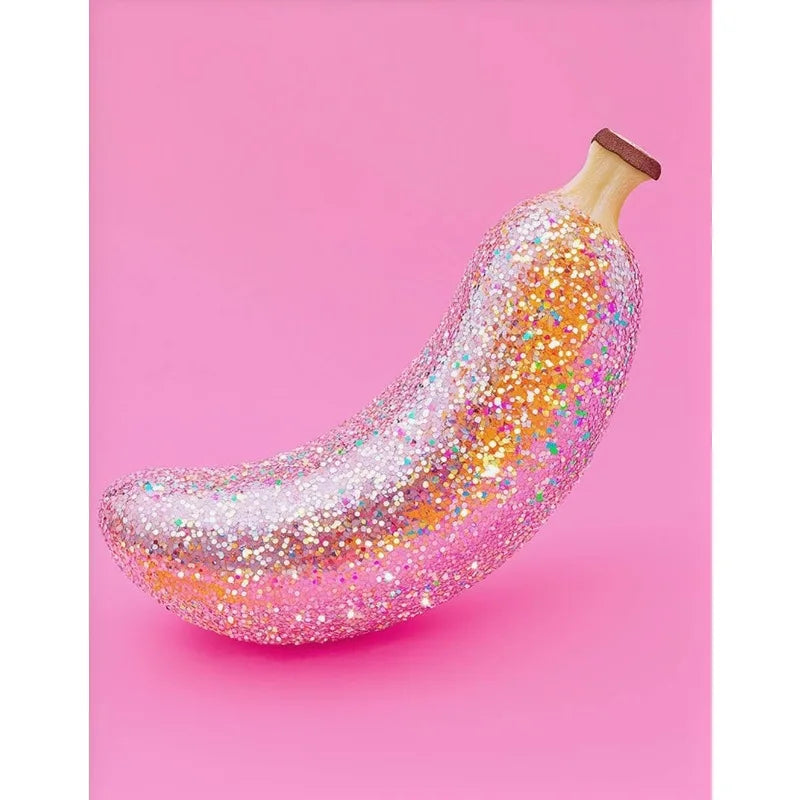 Pink Glittercore Dessert Canvas Wall Art | Unframed Kitchen Decor